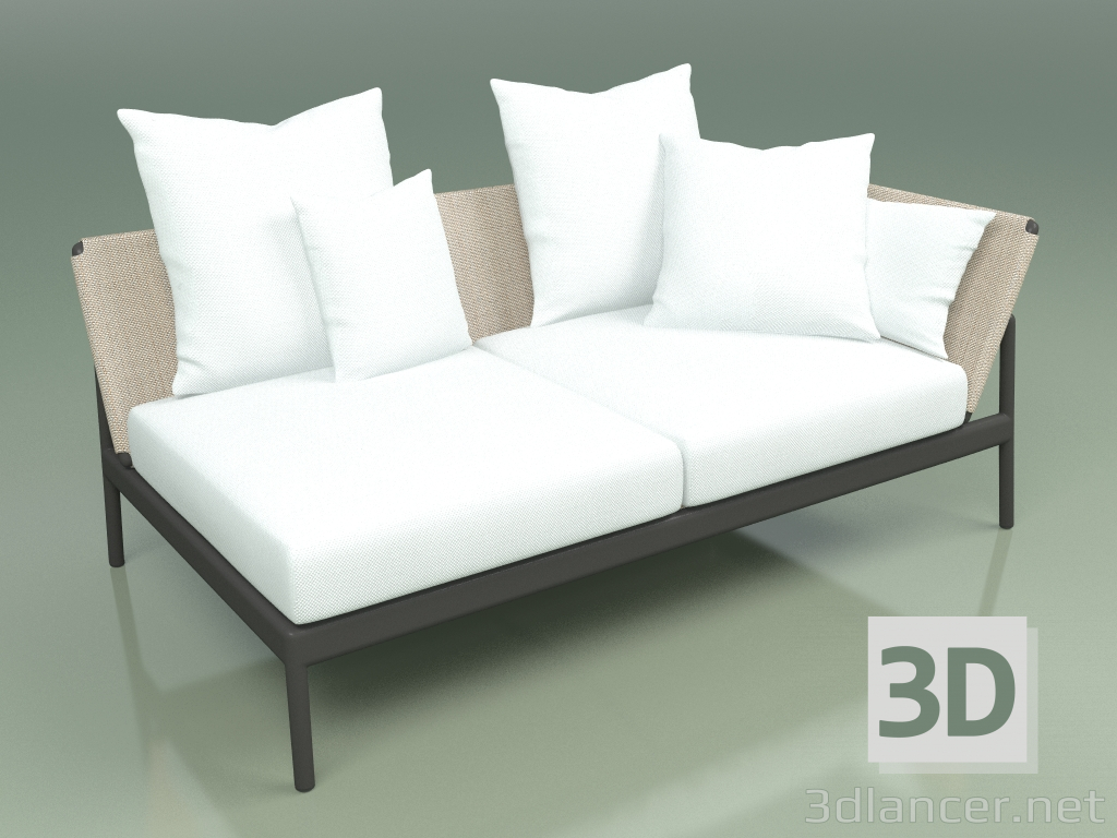 3d model Sofa module left 005 (Metal Smoke, Batyline Sand) - preview