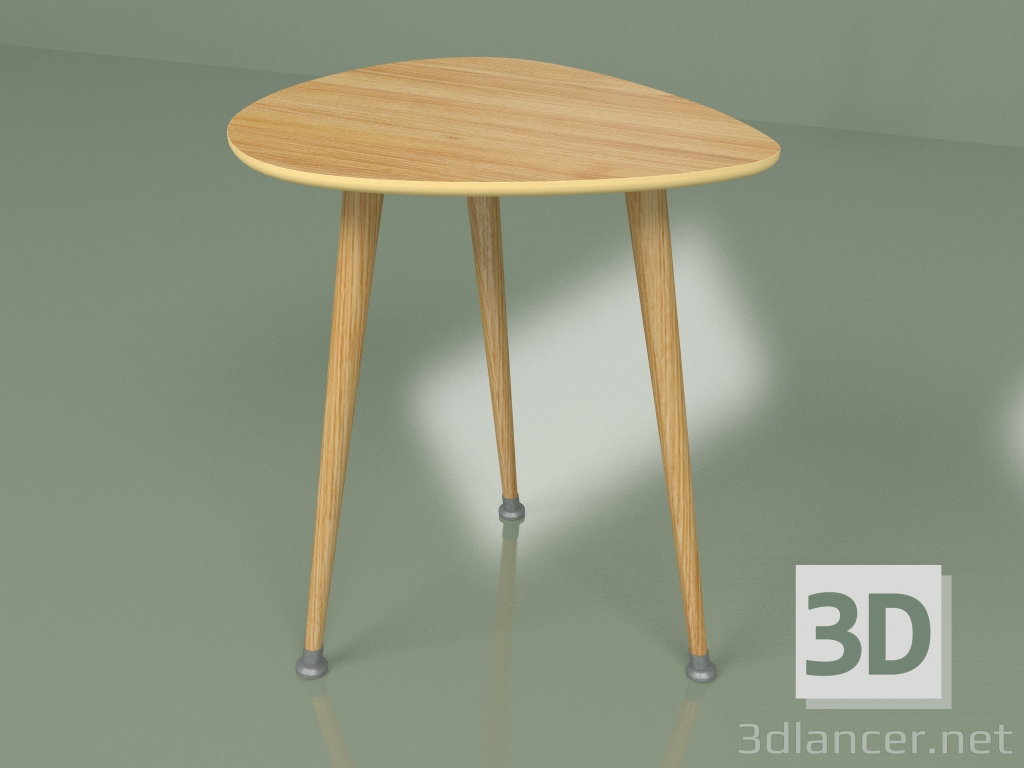 Modelo 3d Drop mesa lateral (amarelo ocre, folheado claro) - preview