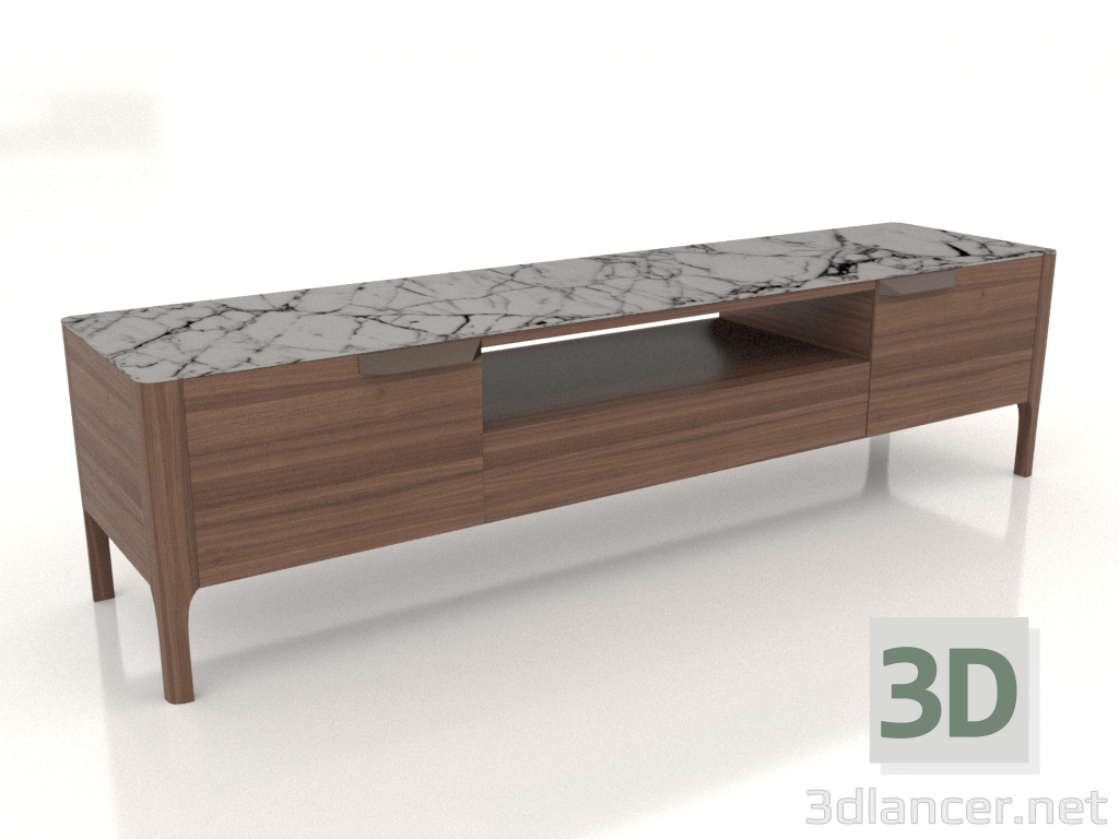 3D Modell Stand TV Stanford (Walnuss-Marmor) - Vorschau