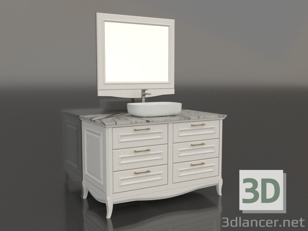 3d model Mueble en el baño con lavabo elevado (Estella) - vista previa