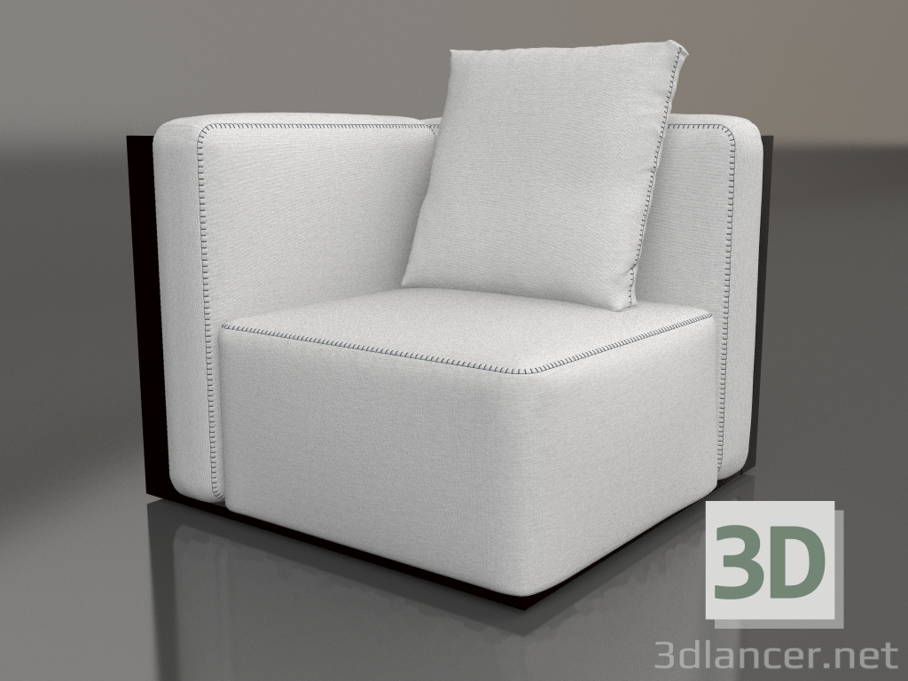 3d model Módulo sofá, sección 6 (Negro) - vista previa