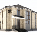 3d Two-storey house with a terrace model buy - render