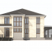 3d Two-storey house with a terrace model buy - render