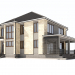 3d Two-storey house with a terrace model buy - render