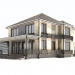 3d Two-storey house with a terrace model buy - render