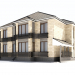 3d Two-storey house with a terrace model buy - render