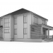 3d Two-storey house with a terrace model buy - render