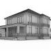 3d Two-storey house with a terrace model buy - render