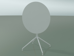 Tavolo rotondo 5744 (H 72.5 - Ø69 cm, piegato, bianco, V12)