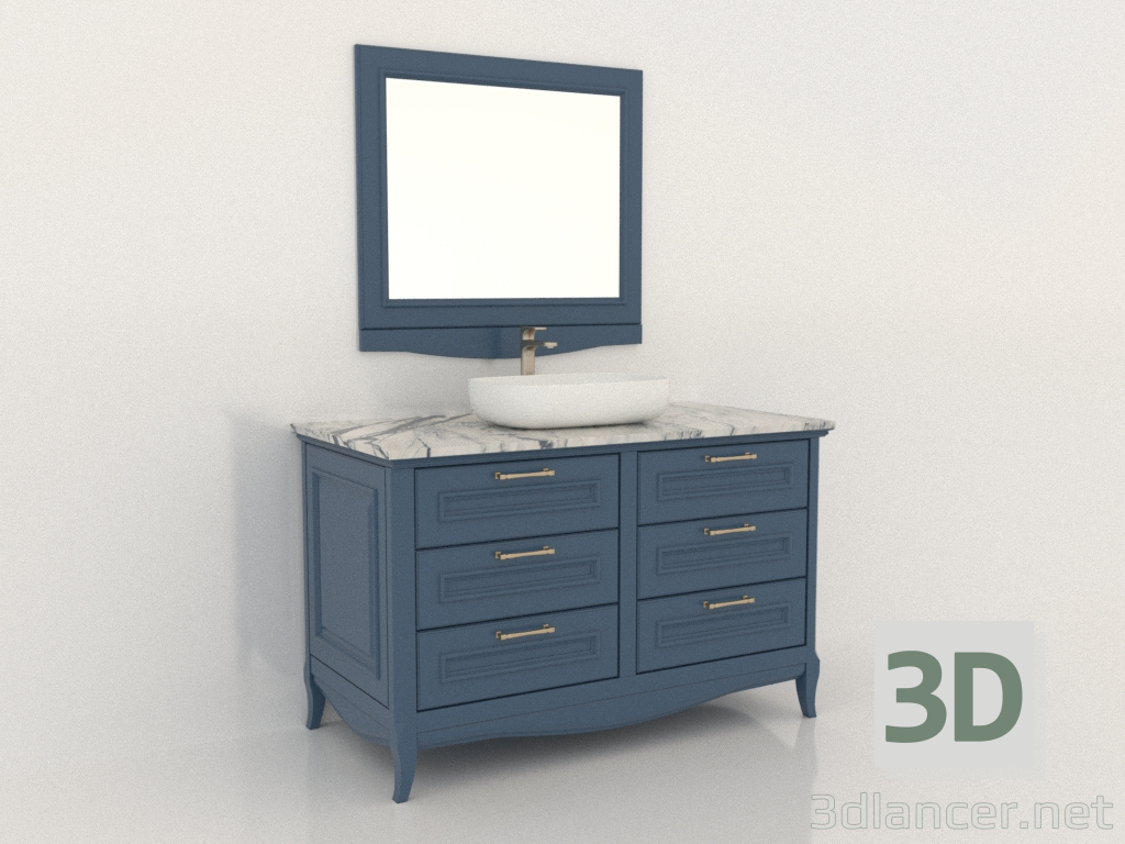 3d model Mueble en el baño con lavabo elevado (Ruta) - vista previa