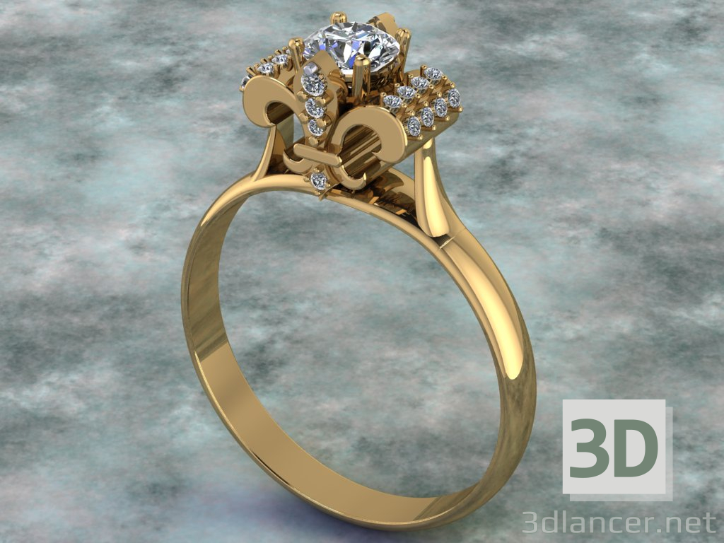 modèle 3D de Bague fleur de lise acheter - rendu