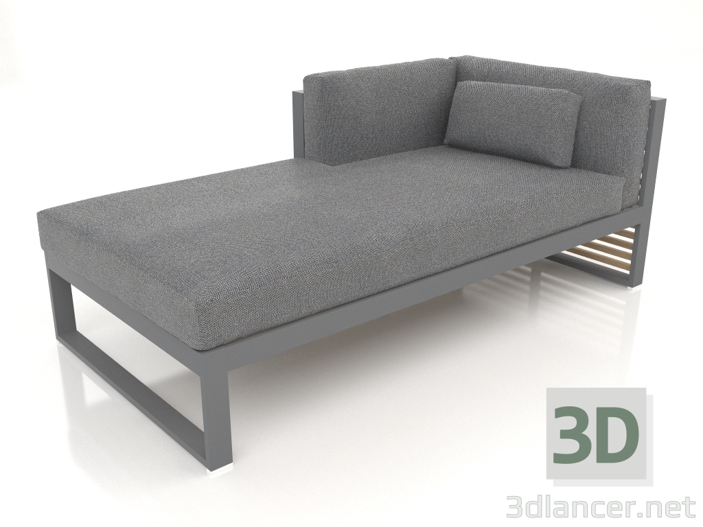 modèle 3D Canapé modulable, section 2 gauche (Anthracite) - preview