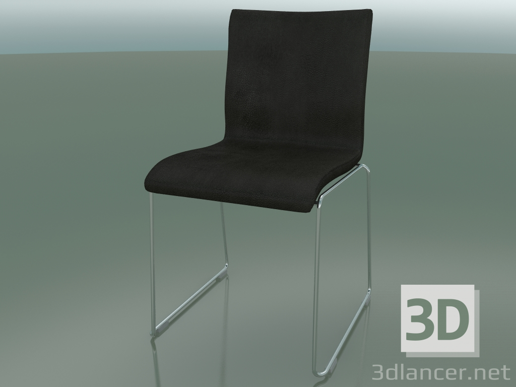 modello 3D Sedia scorrevole, larghezza extra, con rivestimento in pelle, imbottita (127) - anteprima