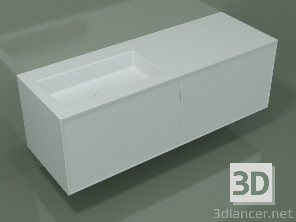 Modelo 3d Lavatório com gavetas (06UC834S1, Branco Glaciar C01, L 144, P 50, H 48 cm) - preview