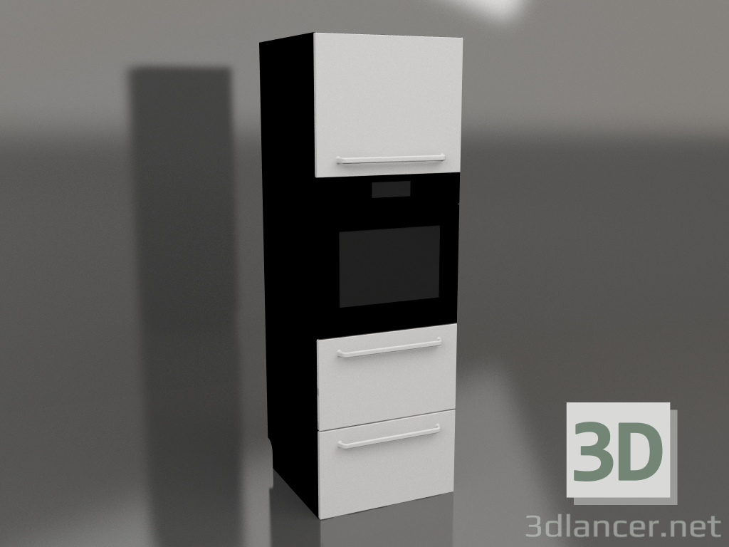 3d model Horno y dos cajones 60 cm (gris) - vista previa