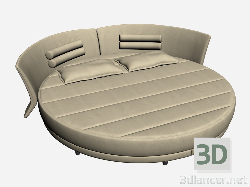 3d model Cama redonda de doble vuelo - vista previa