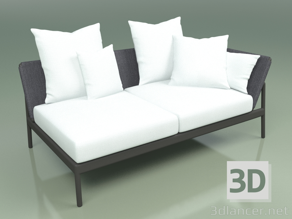 3d model Sofa module left 005 (Metal Smoke, Batyline Gray) - preview