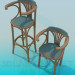 3d model A set of wooden chairs - preview