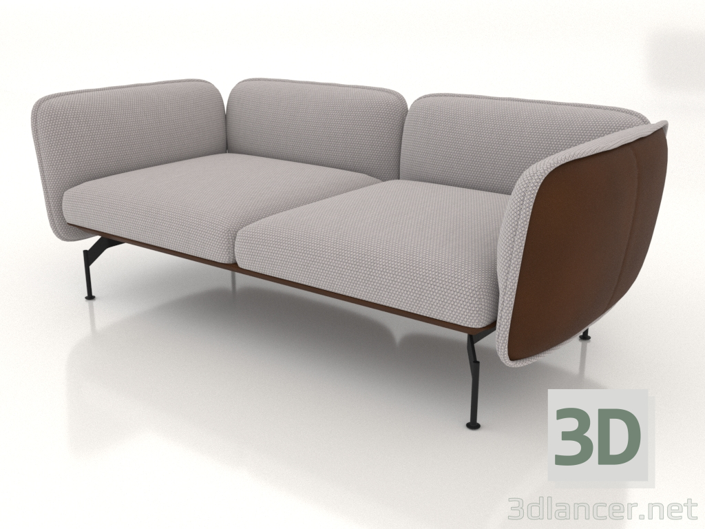 3D Modell 2-Sitzer-Sofa (Lederpolsterung außen) - Vorschau