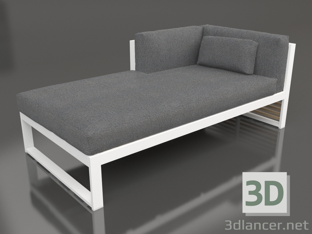 3D Modell Modulares Sofa, Teil 2 links (Weiß) - Vorschau