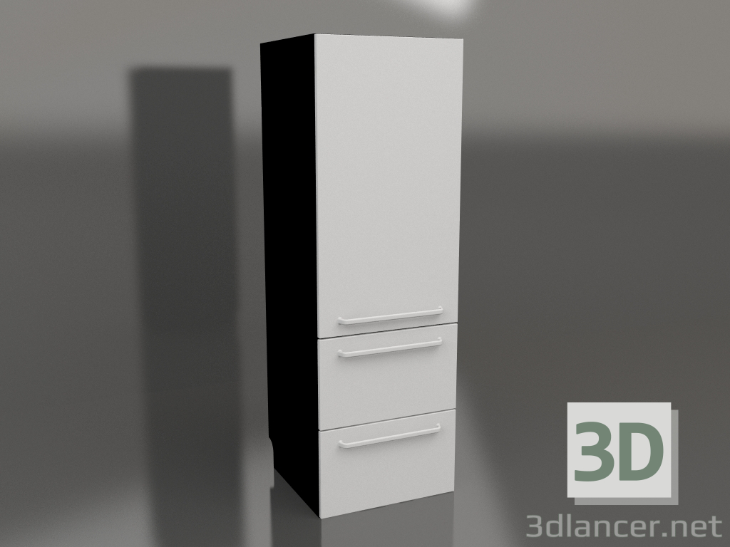 3D modeli Dolap ve iki çekmece 60 cm (gri) - önizleme