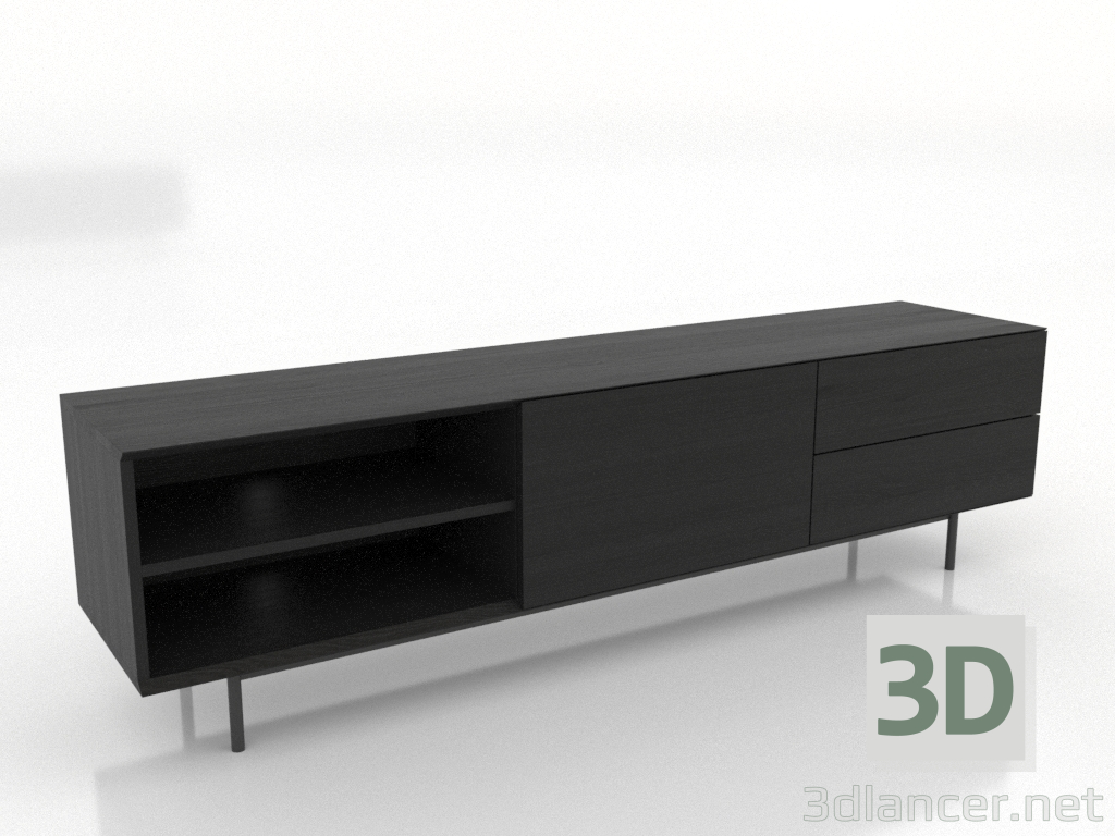 3d model TV cabinet 2 1800 mm (black RAL 9005) - preview 3d model TV cabinet 2 1800 mm (black RAL 9005) - preview