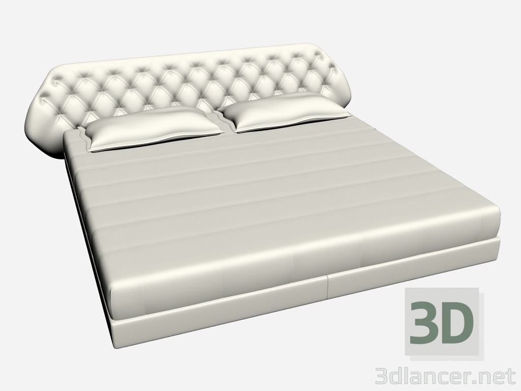 3D Modell Doppel Bett fliegen CAPITONNE - Vorschau