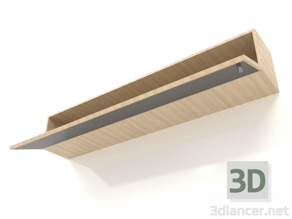 modello 3D Specchio con cassetto (a giorno) ZL 09 (1200x200x200, legno bianco) - anteprima