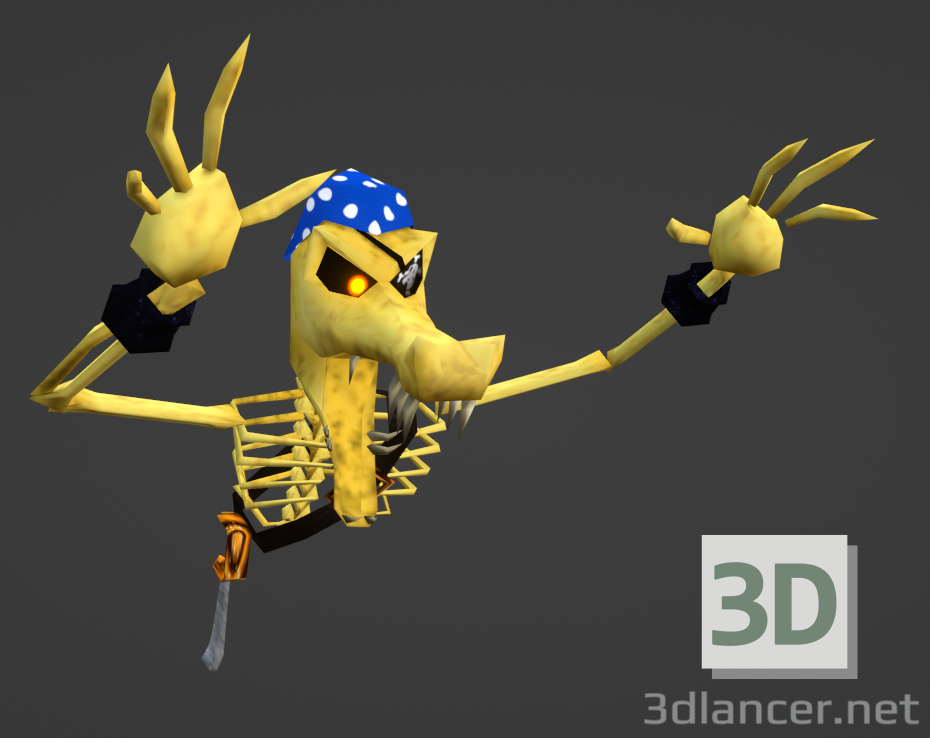 3D DKC2'den Kackle - N64 versiyonu Düşük Poli modeli satın - render