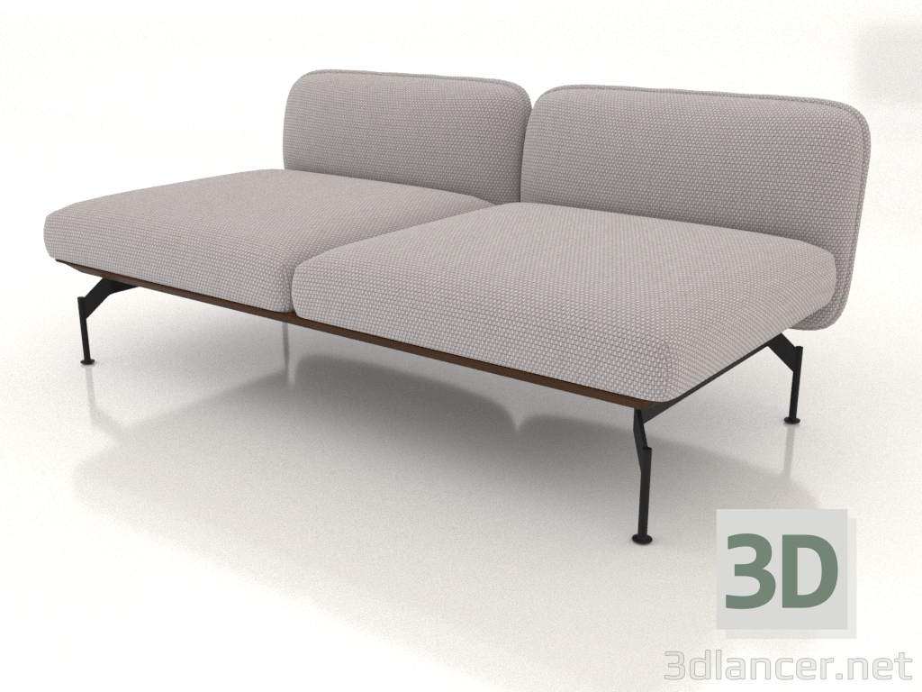 3d model Módulo sofá para 2 personas (tapizado exterior de piel) - vista previa