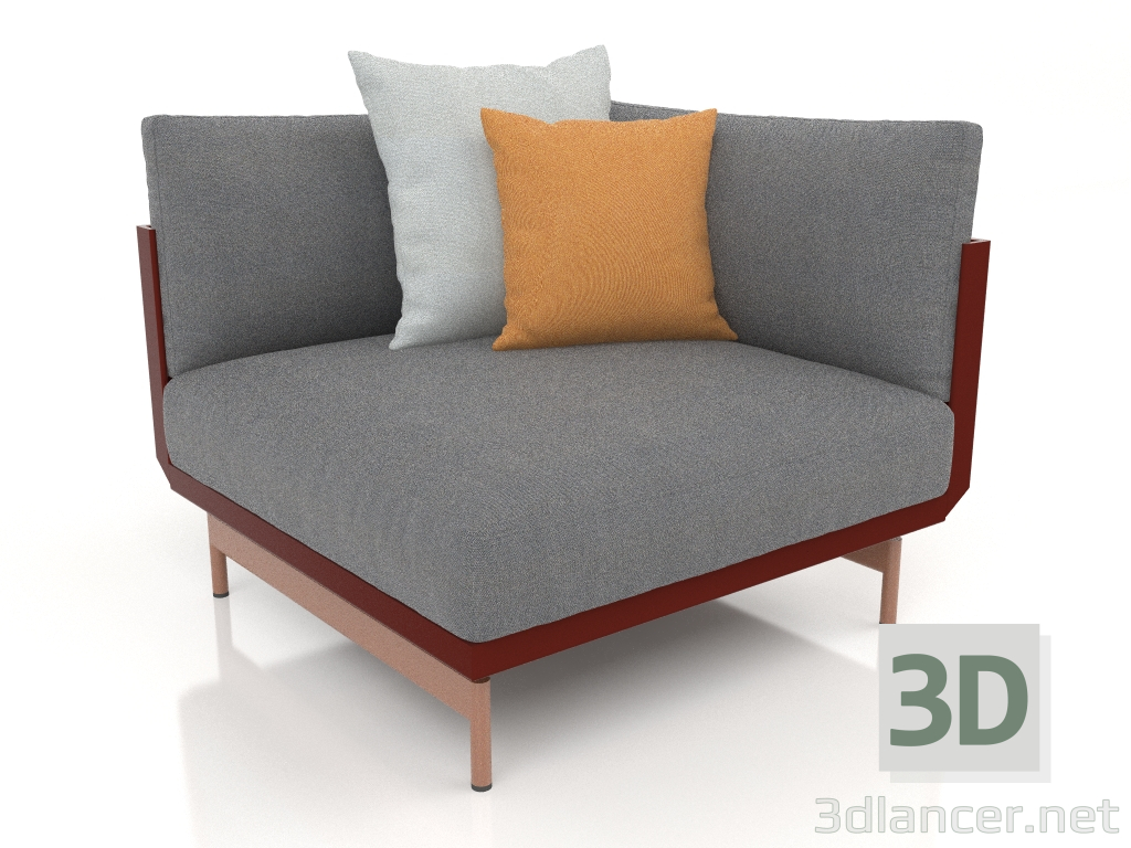 modello 3D Modulo divano, sezione 6 (Rosso vino) - anteprima