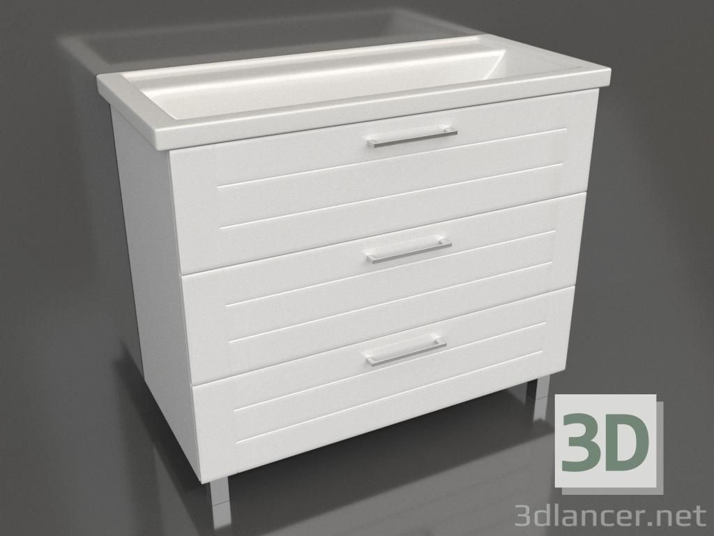 3d model Mueble de suelo 100 cm (MAN01103) - vista previa