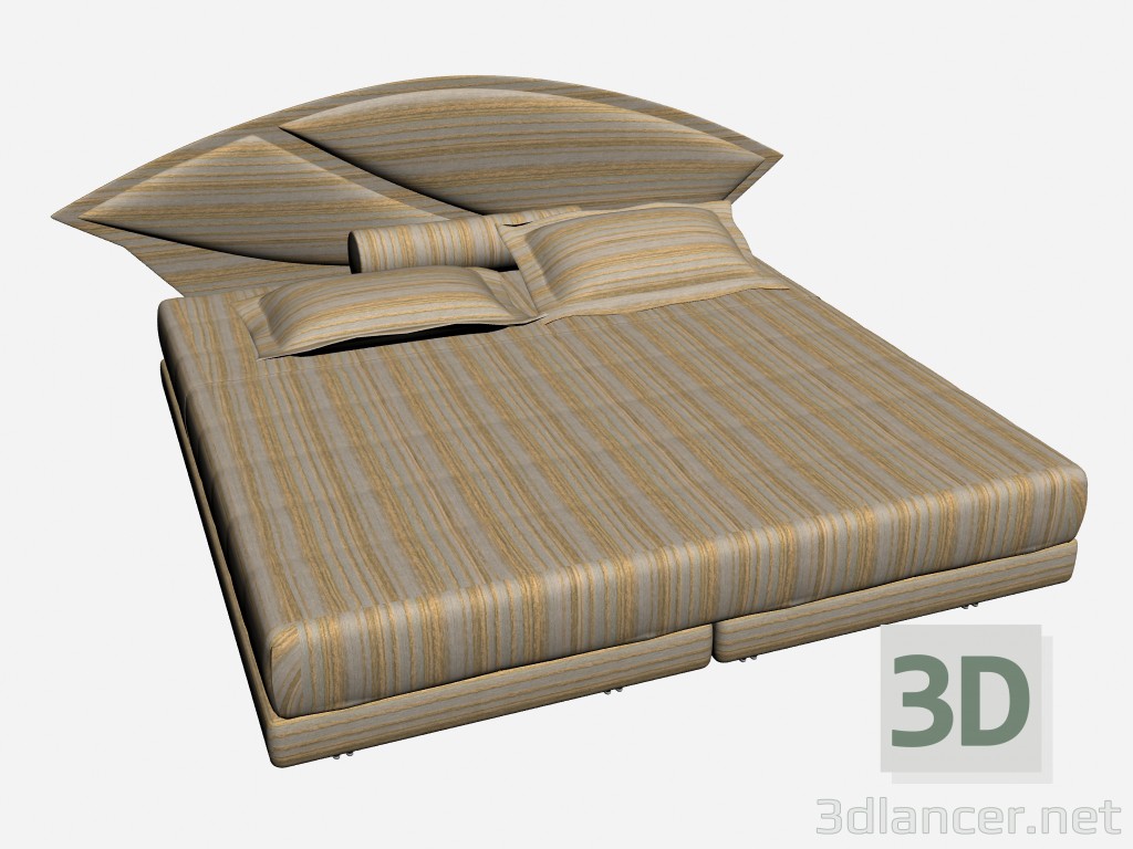 modello 3D Letto doppia Ginevra - anteprima