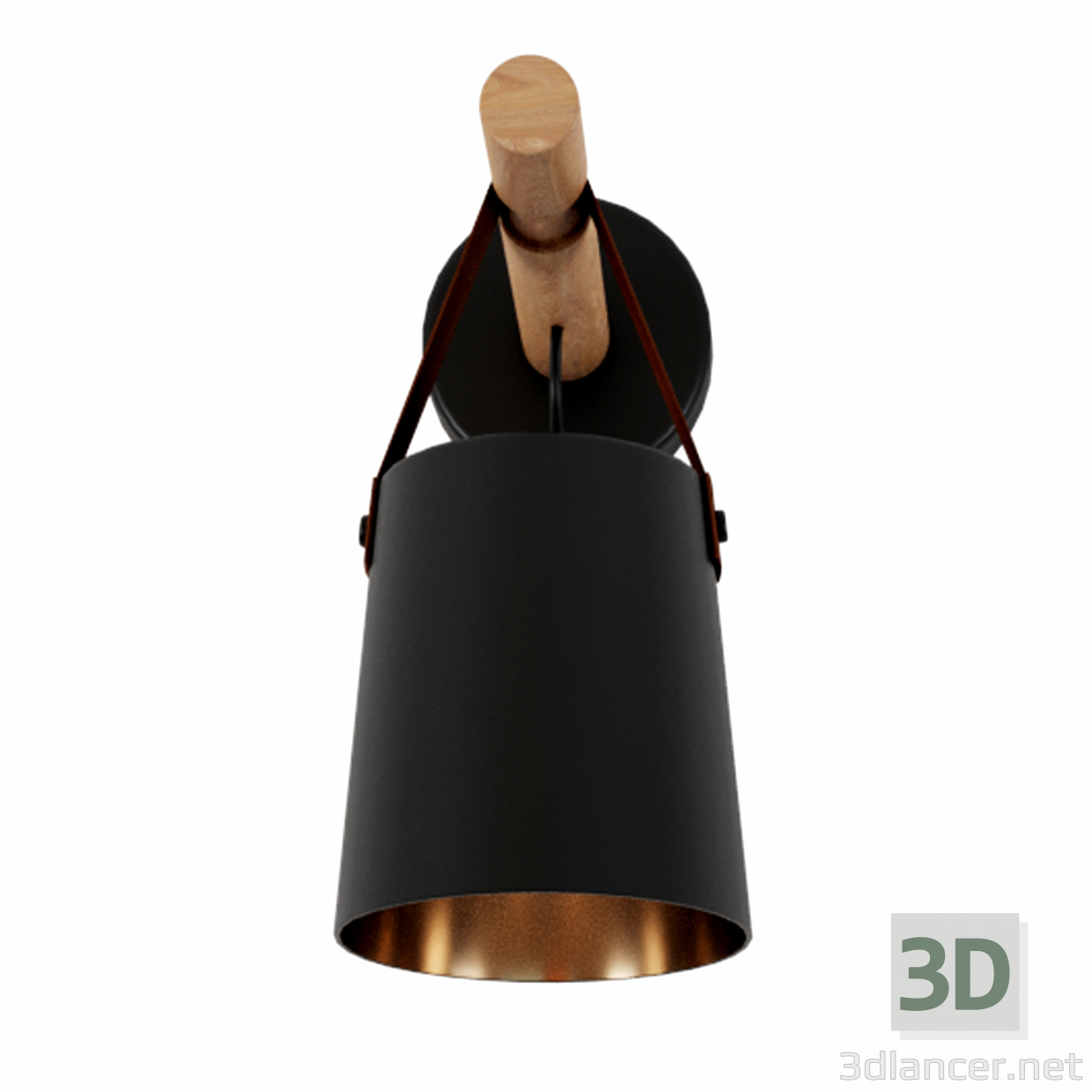 Lámpara de pared colgante nórdica de madera 3D modelo Compro - render