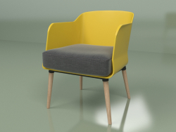 Armchair Montreal 1 (mustard, dark brown)