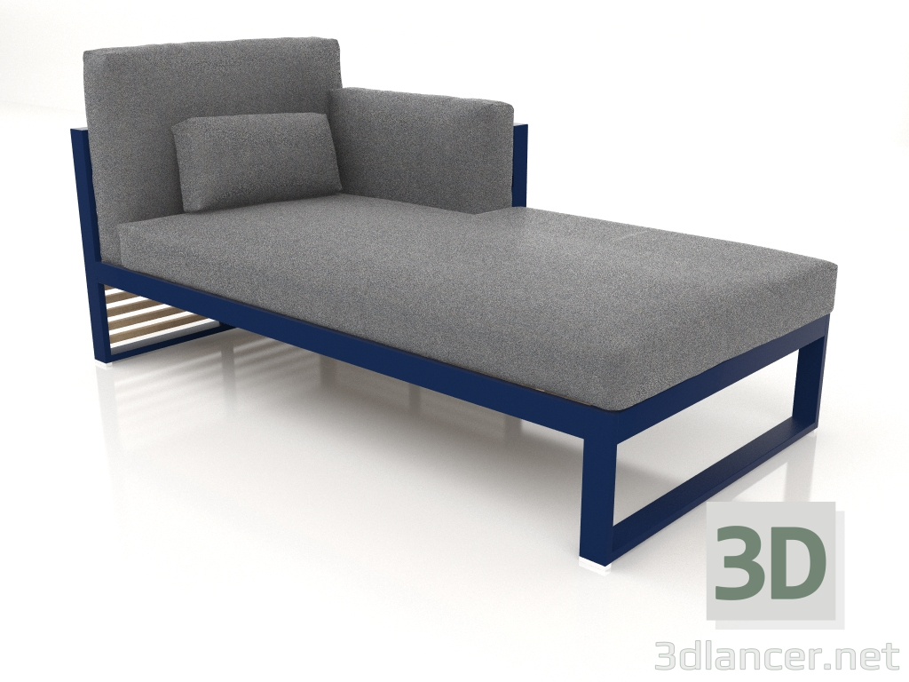 Modelo 3d Sofá modular, seção 2 direita, encosto alto (azul noturno) - preview