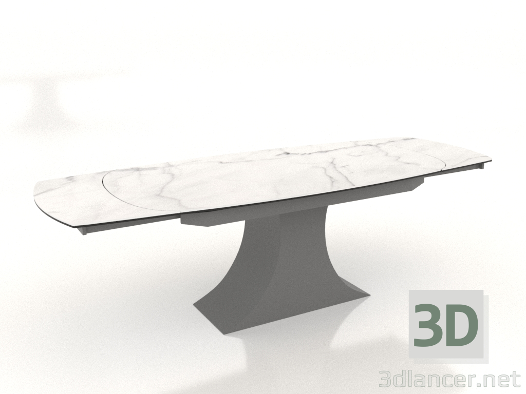 Modelo 3d Mesa dobrável Palermo 160-240 (cerâmica branca cinza) - preview