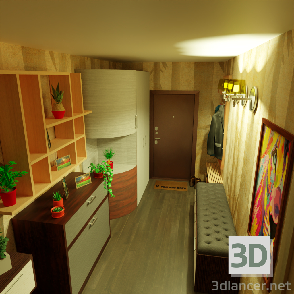 modello 3D di scena del corridoio comprare - rendering