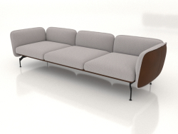 3-Sitzer-Sofa (Lederpolsterung außen)