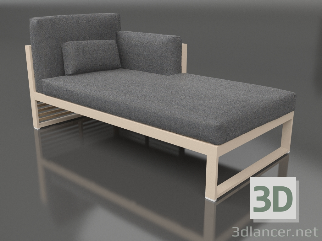 3D Modell Modulares Sofa, Abschnitt 2 rechts, hohe Rückenlehne (Sand) - Vorschau