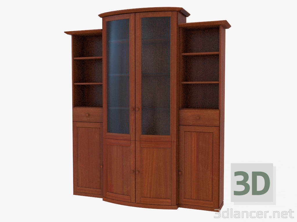 3d model La pared de muebles con dos consolas estrechas (4805-85) - vista previa