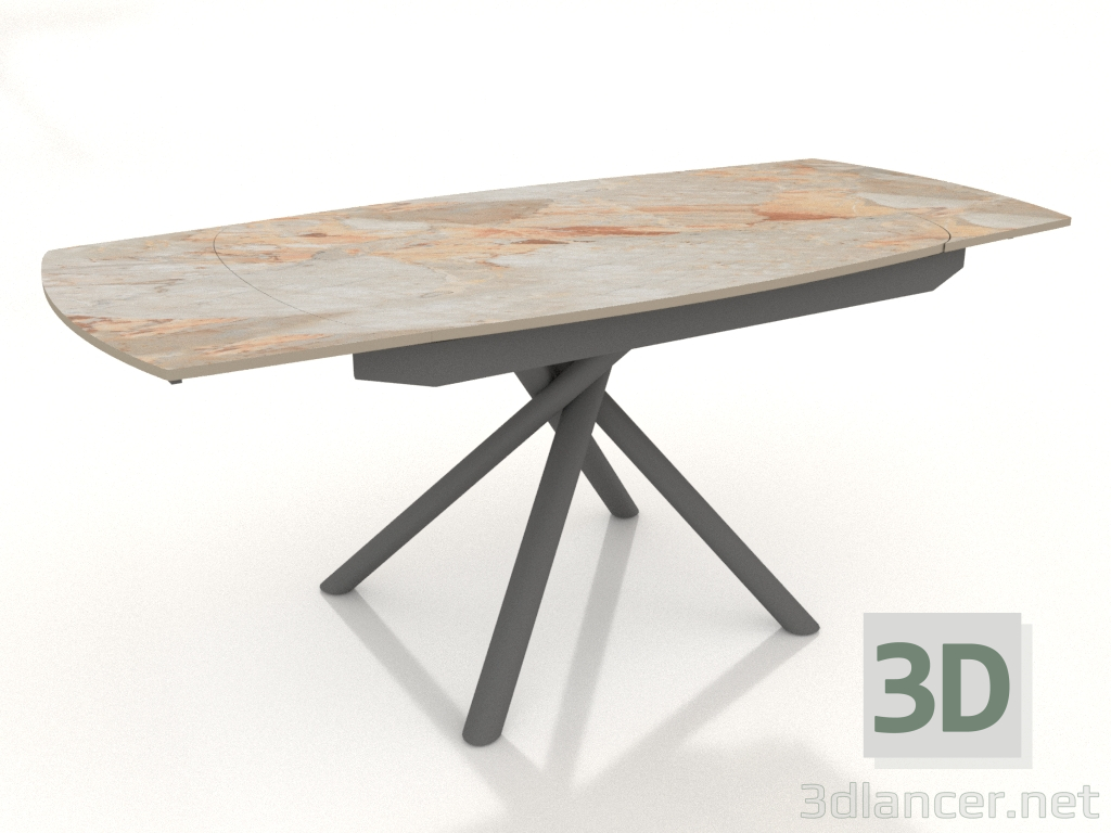 Modelo 3d Mesa dobrável Salerno 120-180 (cerâmica cinza) - preview