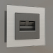 3d model Double Ethernet socket RJ-45 (corrugated graphite) - preview