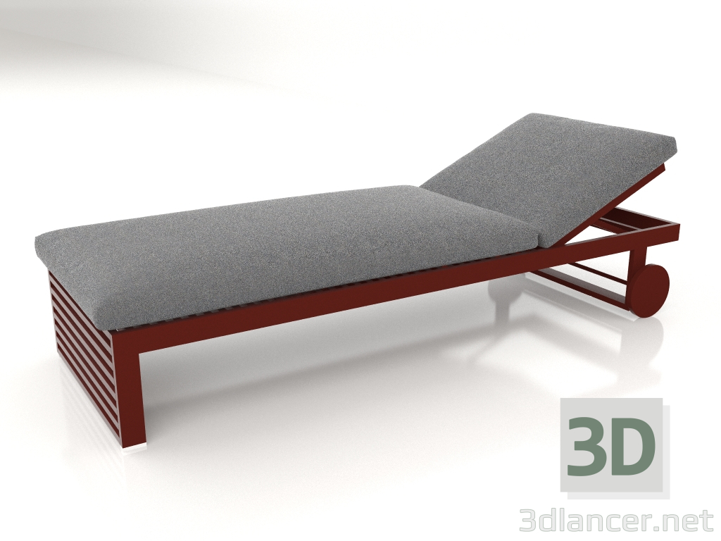 3D modeli Şezlong (Şarap kırmızısı) - önizleme