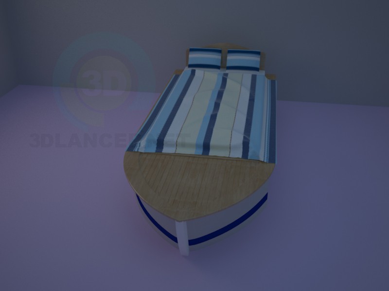 3d model Cama barco - vista previa