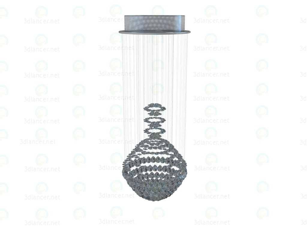 3d model Diamonds Falling Chandelier Bulb - preview