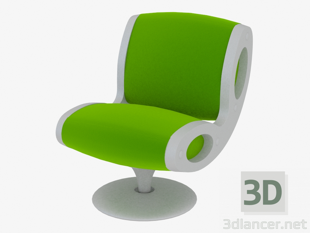 modèle 3D Fauteuil sur une jambe ronde - preview