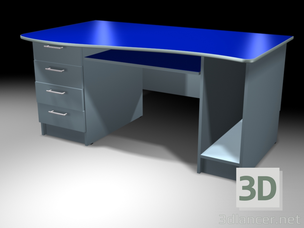 modèle 3D Table de bureau en placage de plastique. - preview