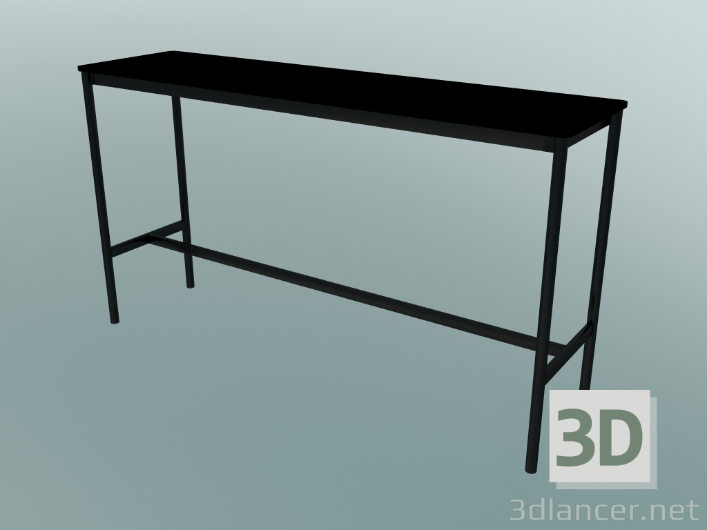 3d model Mesa rectangular Base alta 50x190x105 (negro) - vista previa