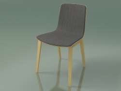 Silla 3938 (4 patas de madera, moldura frontal, abedul natural)